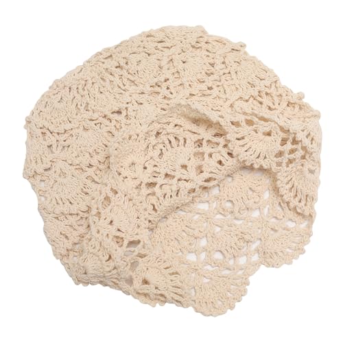 ZLYC Women Cotton Crochet Slouchy Beanie Hat Handmade Knit Summer Skull Cap | Lightweight breathable,boho casual chic look,travel photos festival party,café commute daily wear,beach concert gathering - color: Knitted Beige