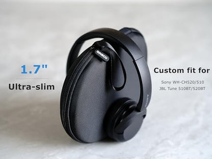 Ginsco Case Compatible with JBL Tune 510BT Bluetooth Headphones, with JBL Tune 520BT/670NC Live 460NC/Junior 320, with Sony WH-CH520/510, Travel Carrying Headphone Case for On Ear Headphones (Black) - color: Black