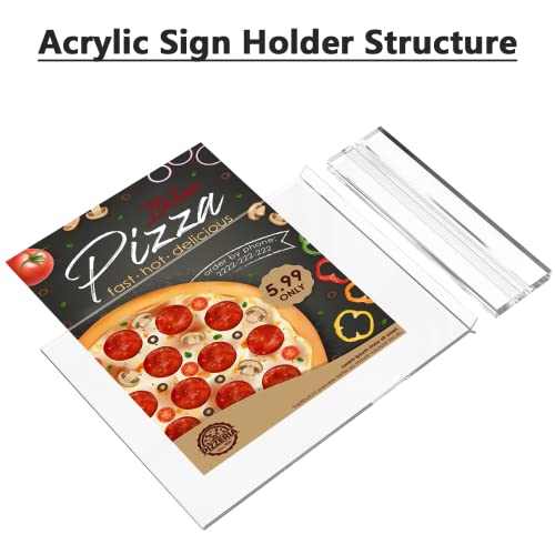 MaxGear Acrylic Sign Holder 8.5" x 11" Double Sided Acrylic Stand, 3 Pack | Clear Acrylic, Double-Sided Display, Stable Tabletop Stand, Quick Paper Replacement, Fits Menus, Signs, Notices, Photos - size: Slot-3pack