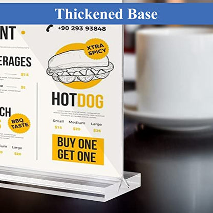 Arrobust Acrylic Sign Holder 8.5x11 Inches 6 Pack Horizontal, T -Shaped Double Sided Clear Paper Frames, PlasticTable Menu Display Holder, Document Flyer Table Stand for Office, Store, Restaurant - size: Vertical 6 Pack 11x8.5''