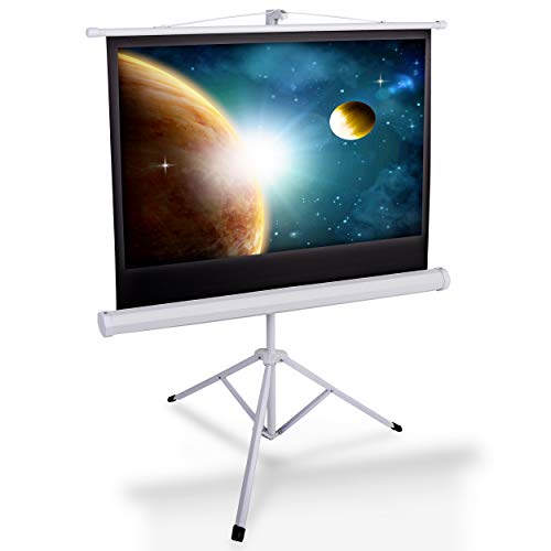 Pyle 40-Inch Portable Projector Screen with Tripod Stand - Lightweight and Durable Movie Projector Screen, Easy Pull Setup, 4:3 Aspect Ratio, Perfect for Indoor/Outdoor Use, Schools & Conferences
