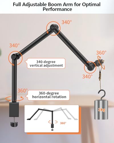 HEMMOTOP Magic Arm Desk Mount/Clamp, 28"