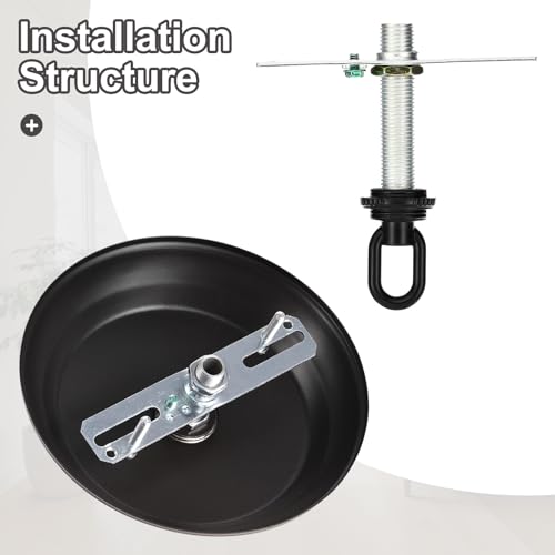2 Set 4" Universal Light Fixture Cross Bar Kit 1/4 IP Black | Center Ceiling Light Plate Mounting Hardware Repair Set - color: Black