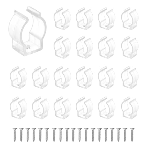 MECCANIXITY U Clips Holder Bracket, Fluorescent Tube Mounting Accessories Support Clamps Pipe Clamps with Screws for 16mm to 18mm Round LED Strip and Tube, 30pcs - size: 16mm to 18mm