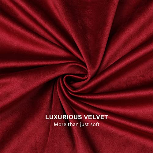 Benedeco Burgundy Red Velvet Blackout Curtains 52x90, 2 Panels | Elegant Room Darkening Thermal Insulated Noise Reducing Velvet Drapes with Back Tab and Rod Pocket for Living Room, Bedroom - color: Burgundy Red, size: 52"W x 90"L (Pack of 2)