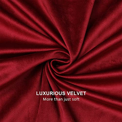 Benedeco Burgundy Red Velvet Blackout Curtains 52x90, 2 Panels | Elegant Room Darkening Thermal Insulated Noise Reducing Velvet Drapes with Back Tab and Rod Pocket for Living Room, Bedroom - color: Burgundy Red, size: 52"W x 90"L (Pack of 2)
