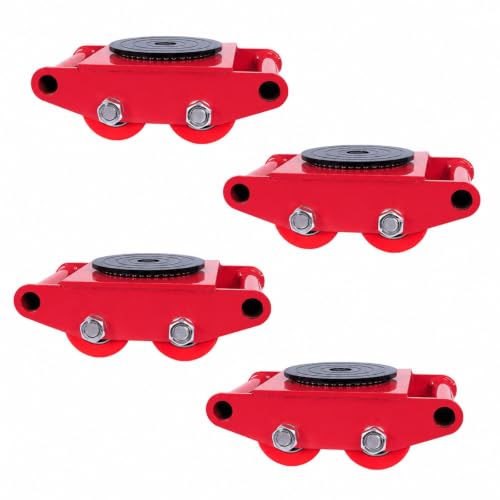 8T Heavy Duty Machine Skates, 4-Pack Carbon Steel Machinery Dolly Mover