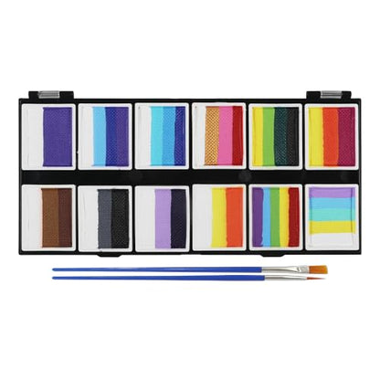 Anka Bella Professional Split Cake Face Paint(120gm),Water Based Face Painting Kit for Kids & Adults,Hypoallergenic & Non-Toxic,Gift for Birthday Parties/Halloween/Carnival - color: 12 Color Paint Palette