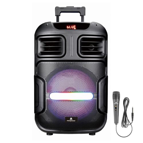 Max Power DJ Speaker - MPD592-OMNIA 12 Portable Sound System -Bluetooth Multi LED Light Speaker Set Perfect for Indoor and Outdoor - PA Speaker System with Remote with Microphone
