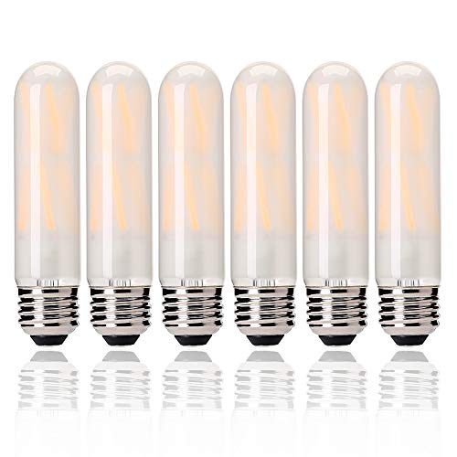 Dimmable 8W Led Edison Frost Tubular Bulb,2700k Warm White, T10/T30 Vintage Filament LED Light Bulb 75W Equivalent,E26 Base Frosted Glass Cover, 700 Lumens,Pack of 6