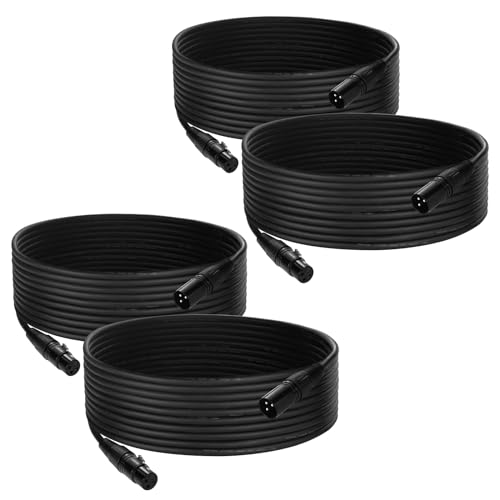 DMX Cable 25 ft, 4 Pack Flexible 3 Pin Signal XLR Male to Female Wire - color: 25 FT DMX Cable 4 Pack