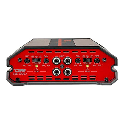 DS18 SXE-1200.4/RD Car Amplifier Stereo Full-Range Class A/B 4-Channel 60x4 RMS @4 OHM 1200 Watts - Powerful and Compact Amp for Speakers in Car Audio System - style: SXE-1200.4/RD
