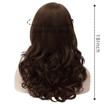Cying Lin 18" Long Curly Dark Brown Beehive Wig Heat Resistance Fiber Synthetic Hair Party Natrual Wigs Peluca (DARK BROWN) - color: DARK BROWN