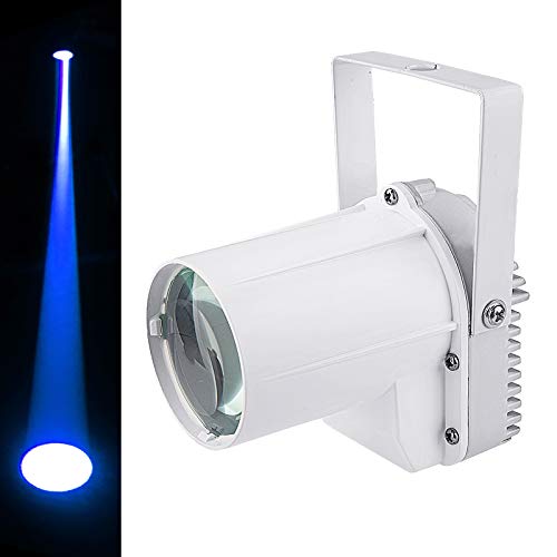 Disco Ball Light, 3W Led White PinSpot for Light up Mirro Ball, Pin spot DJ Stage Lights with Remote (White Shell Blue Light) - color: Blue Light White Shell