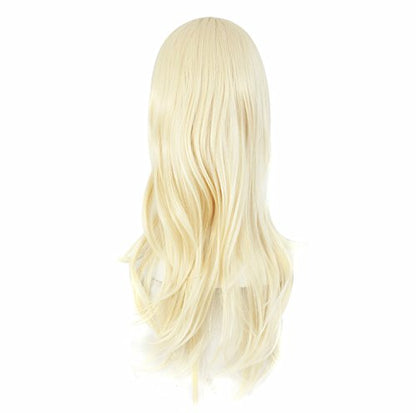MapofBeauty 28 Inch Long Curly Hair Costume Cosplay Wig, Light Blonde | 70 cm Wig, Women, Side Bangs, Fashion - color: Light Blonde