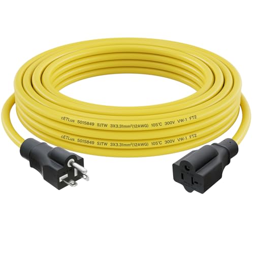 FIRMERST 20 Amp 12 Gauge Outdoor Extension Cord, 50 Feet, 5-20P to 5-15/20R - size: 50 Feet