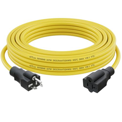 FIRMERST 20 Amp 12 Gauge Outdoor Extension Cord, 50 Feet, 5-20P to 5-15/20R - size: 50 Feet
