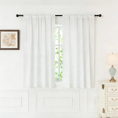 nanbowang Bleach Velvet Curtains - 42 Inches Width 84 Inches Long Soft Curtain Rod Pocket Thermal Insulated Window Treatment for Bedroom 2 Panels - color: Bleach, size: 42"W x 84"L (Pack of 2)