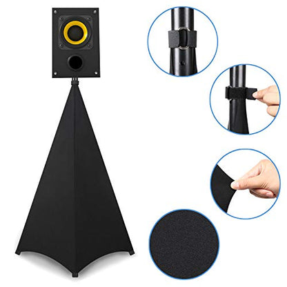 Dofilachy Speaker Stand Cover-DJ Bag with 360 Degree Cover, Speaker Tripod Scrim Cover for Speaker/Lighting with Free Travel Bag (One Pack-Black) - color: One Pack-black