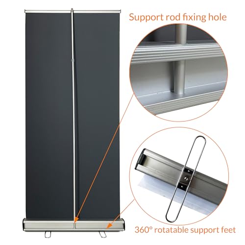 Retractable Banner Stand 24" W x 72" H ， Heavy Duty Roll Up Banner Display with Padded Carrying Bag for Trade Show, Exhibition, Business Advertising (Stand Only) - size: 72" Height