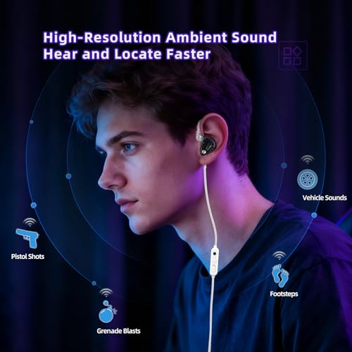 KZ Phantom in Ear Monitor, Gaming Wired Earbuds with Full-Metal Cavity, Clear Sound & Deep Bass, Secure Fit Earphones for Audio Engineers, Musicians (Mic)