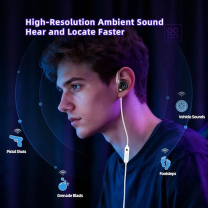 KZ Phantom in Ear Monitor, Gaming Wired Earbuds with Full-Metal Cavity, Clear Sound & Deep Bass, Secure Fit Earphones for Audio Engineers, Musicians (Mic)