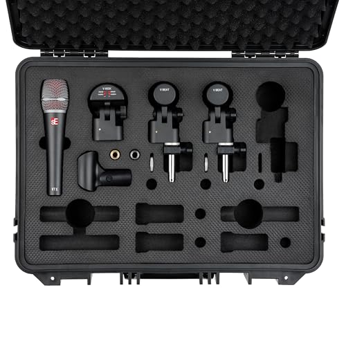 SE ELECTRONICS V Pack Venue Standard Drum Mic Kit for Toms, Snares & Bass Drums - Includes 1 V Kick, 2 V Beats, 2 V Clamps, 1 V7 X Instrument Microphone & More - color: V Pack Venue Standard