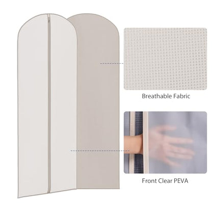 Zilink Dress Bags for Gowns Long Garment Bags for Hanging Clothes 65 in - size: 65"-3pcs