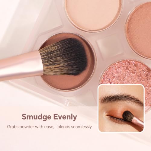 MAANGE 13 Pcs Makeup Brush Set, Premium Synthetic Makeup Brushes Kit for Foundation, Powder, Blush, Contour & Eyeshadow Makeup Tools with Beauty Sponge (Titanium Gold) - color: Titanium Gold