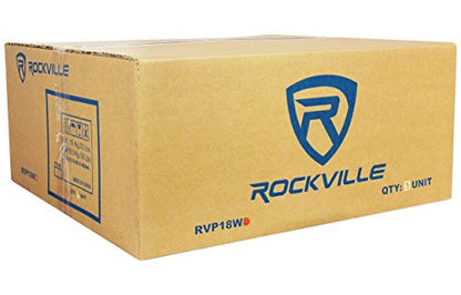 Rockville RVP18W4 18" Raw Replacement DJ PA Subwoofer, 4 Ohm | 1200W Peak / 600W RMS, 90 Oz Magnet, 3" CCAW Voice Coil, Paper Cone, Steel Basket, Banana Terminals, 26Hz-500Hz, 101dB - style: 4 Ohm