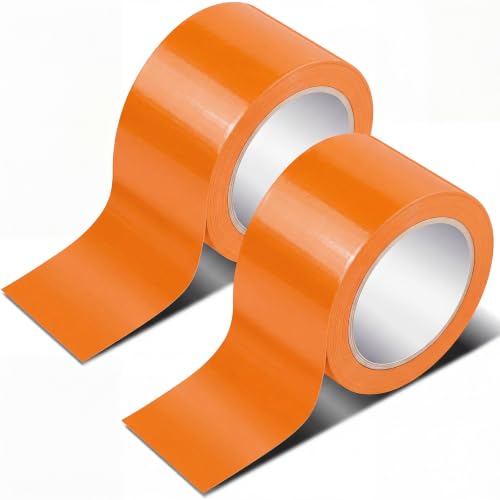 Pangda 2 Rolls Dance Floor Vinyl Tape Durable Tape Splicing Strong Adhesion No Residue for Gym Dance Room Restaurants Kitchen Floor Safety Marking(Orange,36 yd X 2 in) - color: Orange, size: 36 yd X 2 in