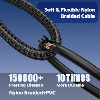 XLR Female to 1/4, TRS to 6.35mm 10ft 2Packs Gold-Plated Connectors Nylon Braided, Quarter Inch to XLR Female Cable for Speakers, Mixers, Amplifiers - size: XLR Female 10ft 2pack