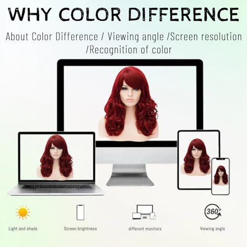 Cying Lin 18" Long Curly Wine Red Beehive Wig Bangs Heat Resistance Fiber Synthetic Hair Party Cosplay Halloween Wigs(RED WINE) - color: WINE RED