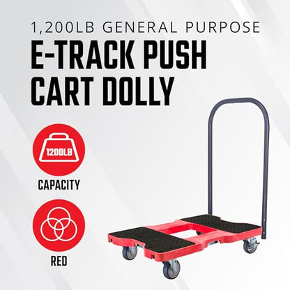 SNAP-LOC, 4 Wheel Dolly, 1,200 lb Professional E Track Push Cart Dolly, Heavy Duty Furniture Moving Cart, Modular Cargo Platform, Made in USA, Red - style: Professional E-Track Push Cart Dolly Red