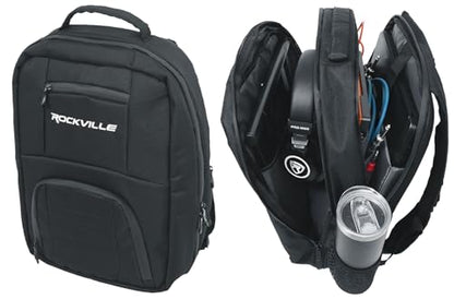 Audiosavings Bundle: (1) Chauvet DJ FlareCON Air 2 Wireless Wi-Fi Receiver+D-Fi Transmitter in one Unit Bundle with (1) Rockville DJBP24 Rugged DJ Compact Backpack with 11 Compartments (2 Items)