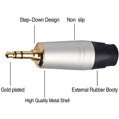 XLR to 3.5mm Balanced Cable Adapter, XLR Female to 1/8 inch Mic Cord for Camcorders, DSLR Cameras, Computer Recording Device and More - 1ft - style: XLR Female