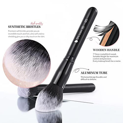 DUcare Makeup Brushes 15Pcs Premium Synthetic Kabuki Makeup Brush Set, Professional Foundation Concealers Powder Blush Blending Face Eye Shadows Black Brush Sets - color: black nobag