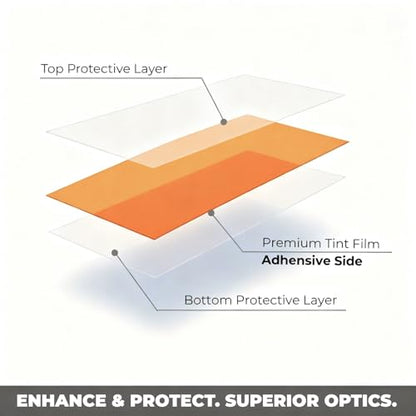 KOMAS 12” X 48” Tint Vinyl Film Sticker Sheet Roll for Car Headlight, Tail Lights, Fog Lights with Squeegee + Cutter (Glossy Orange) - color: Glossy Orange