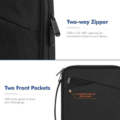 MoKo 13-14 Inch Laptop Sleeve Bag Padded Protective Carry Case with Handle | Fits Mac Neo 13-inch A18 Pro, Mac Pro 14-inch M5/M4/M3/M2/M1 and Air 13-inch M5/M4/M3/M2/M1, Black - color: Black, size: 13-14 inch