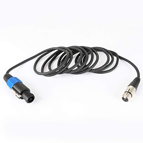 HBU 20 Feet Pack of 1 SpeakOn to XLR Female Cable - 20Ft. Livehosue Mic 3 Pole Connection Extension Wire - Microphone Audio Jack Speak-On Male Plug to 3 Pin XLR Cables with Twist Lock 6-Meter - size: 20ft. - 1 Pack