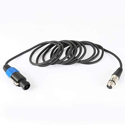 HBU 20 Feet Pack of 1 SpeakOn to XLR Female Cable - 20Ft. Livehosue Mic 3 Pole Connection Extension Wire - Microphone Audio Jack Speak-On Male Plug to 3 Pin XLR Cables with Twist Lock 6-Meter - size: 20ft. - 1 Pack