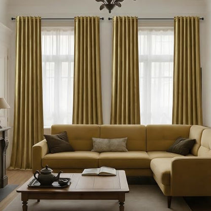 Gold Velvet Blackout Curtains 90 Inch for Bedroom Back Tab Drapes Luxury | Black Out, Soundproof, Super Soft Luxury Velvet, Dining Living Room, Room Darkening, Gold Brown, W52xL90, 2 Panels - color: Goldbrown, size: 52"W x 90"L (Pack of 2)
