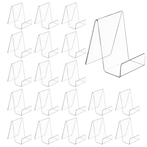 20 Pcs Clear Book Stand, 3 x 4 Inch Acrylic Book Holder