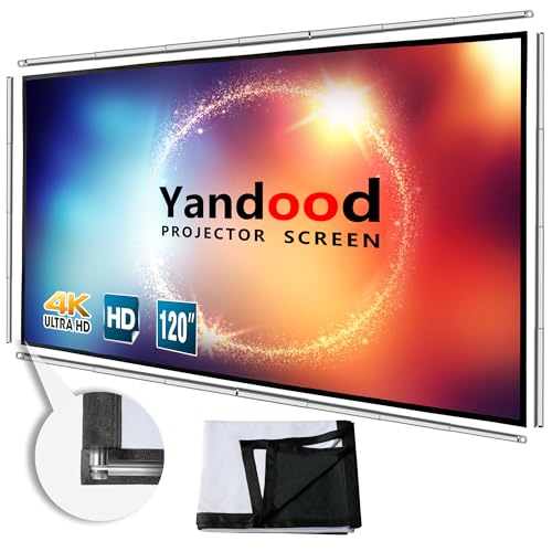Portable Projector Screen 120 inch with Stainless Telescopic Pole Frame