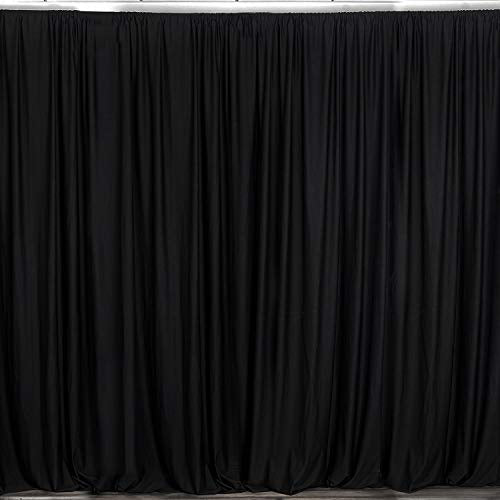 New Creations Fabric & Foam Inc, Polyester Poplin Seamless Backdrop Drape - Curtain Panel - Curtain - Room Divider - 1 Curtain/Panel (New) (10 Feet Wide x 10 Feet High, Black) - size: 10 Feet Wide x 10 Feet High