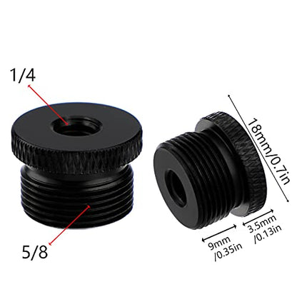 SAVITA 2pcs Mic Stand Adapter 1/4 Female to 5/8 Male Screw Thread Adapter Tripod Screw Adapter For Camera Monitor Microphone Stand - size: 1/4 to 5/8