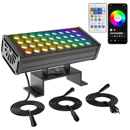 Smart Flood Lights Outdoor 180W RGBCW Color Changing LED Floodlight – WiFi APP & Voice Control, 2700K-6500K Tunable White, 50 Modes Music Sync, IP65 Waterproof Wall Washer Light - size: 180W RGB+Tunable White(2700-6500K)