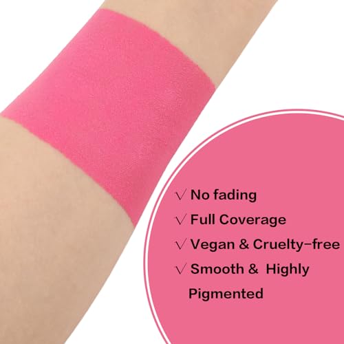 BADCOLOR Pink Face Body Paint Stick, Cream Blendable Full Coverage Eye Black Facepaints for Adult, Professional Hypoallergenic Face Painting Kit for Halloween Special Effects Cosplay Party - color: 1PCS Pink