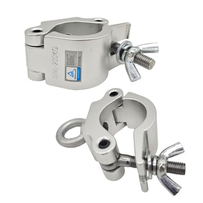 42-51mm Heavy Duty Pro Clamp with Eye Bolt for 2” Truss OD Tube Pipe | Aluminum Alloy 6061 Stage Light Clamps for LED Video Wall and Lighting Mounting