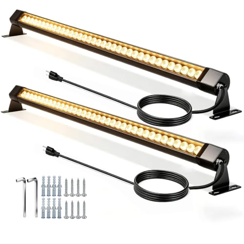 2 Pack 40Inch LED Wall Washer Light Bar, 2700K 72W IP67 Outdoor Lighting | Waterproof , Plug-in 120V Warm White, High Bright Linear Light for Adjustable Bracket for Building, Landscape, Patio, Sign - color: 2700K Warm White-2pack